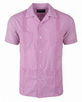 Ready to Go Large | Guingán Clásico Rose Pink Short Sleeve Guayabera