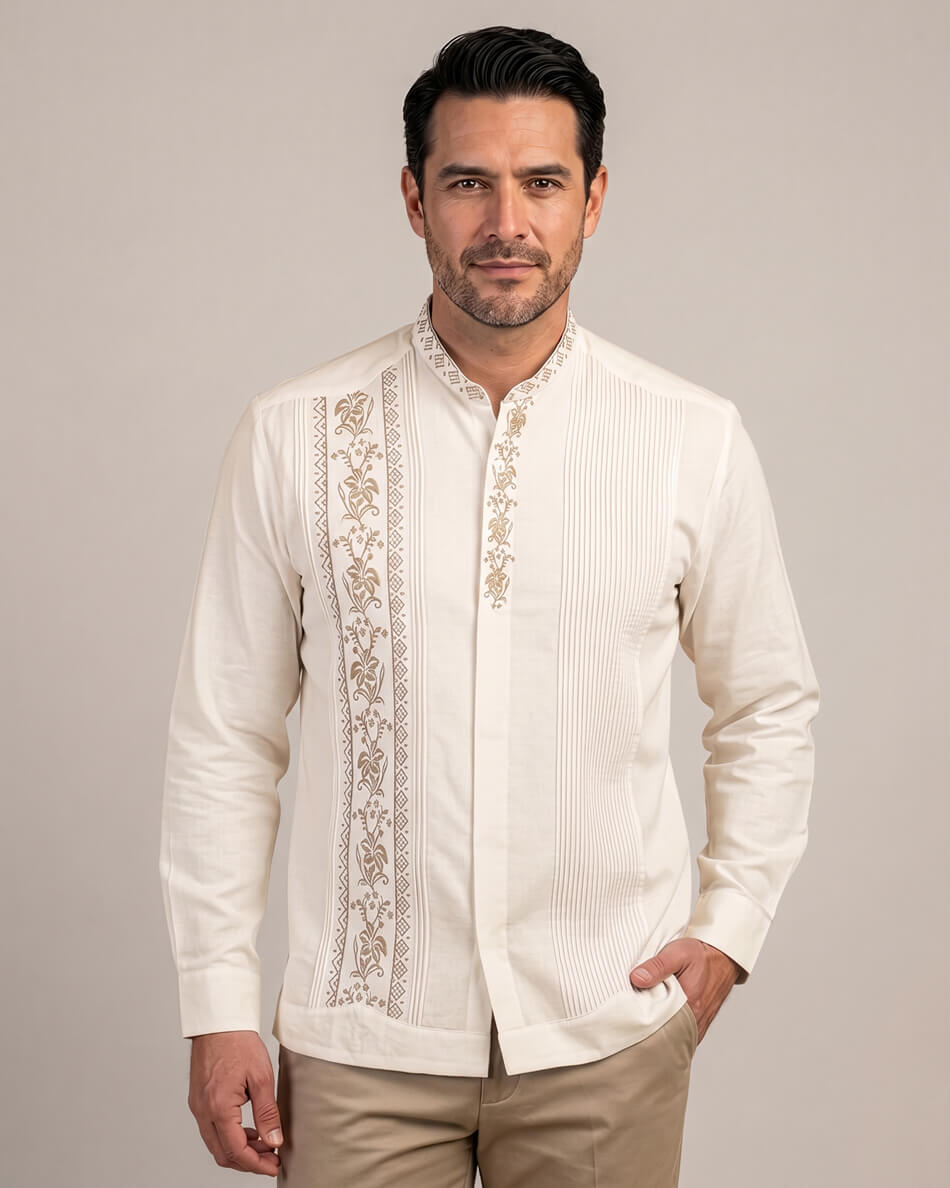 Ready to Go | Yucateco Ivory Flores Oro Guayabera