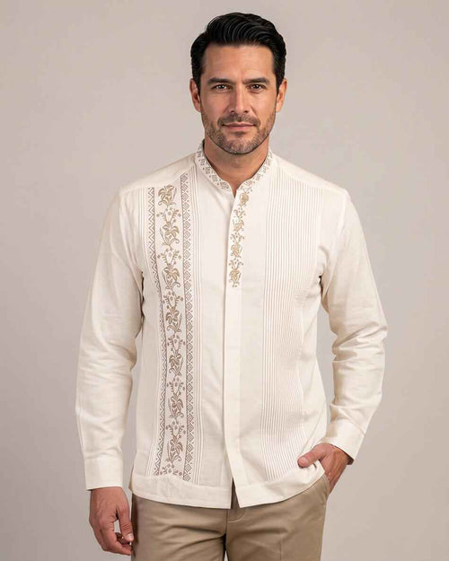 Ready to Go | Yucateco Ivory Flores Oro Guayabera