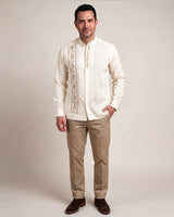 Ready to Go | Yucateco Ivory Flores Oro Guayabera