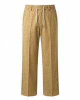 Jungle Khaki Pin-Tuck Linen Trousers