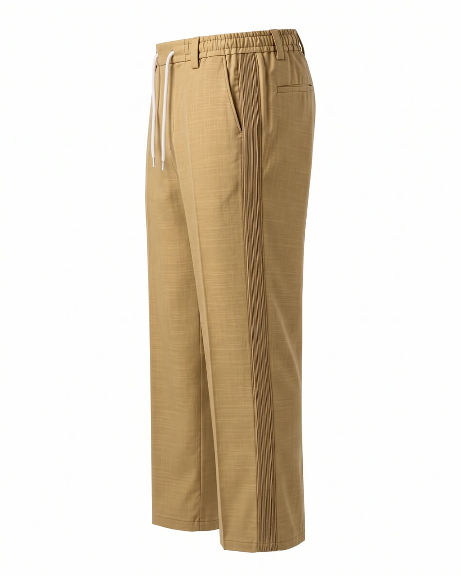 Jungle Khaki Pin-Tuck Linen Trousers