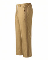 Jungle Khaki Pin-Tuck Linen Trousers