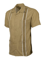 Essentials Khaki con Blanco Accent Guayabera