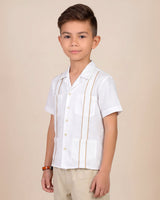 Toddler Kids 4T Essentials White con Khaki Guayabera