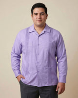 Ready to Go | Lavender Four Pocket Long Sleeve Guayabera