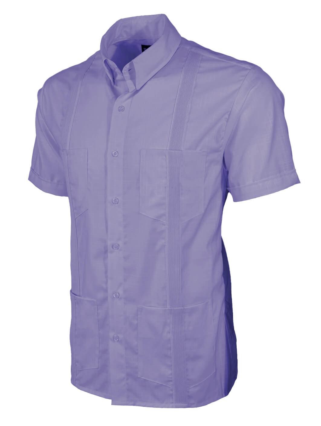 Lavender Purple Four Pocket Traditional Guayabera