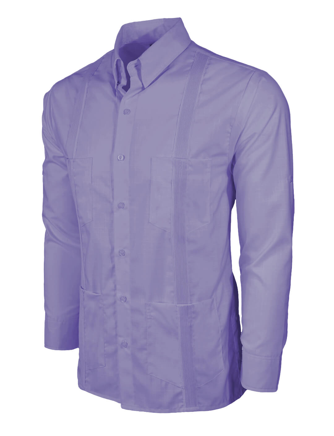 Lavender Purple Four Pocket Traditional Guayabera