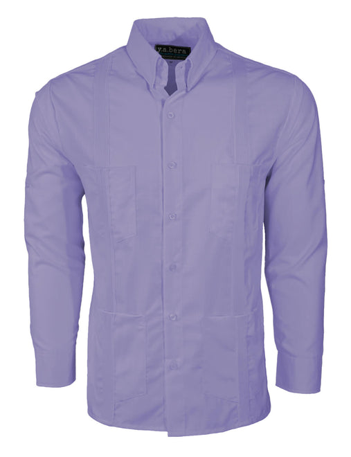 Lavender Purple Four Pocket Traditional Guayabera