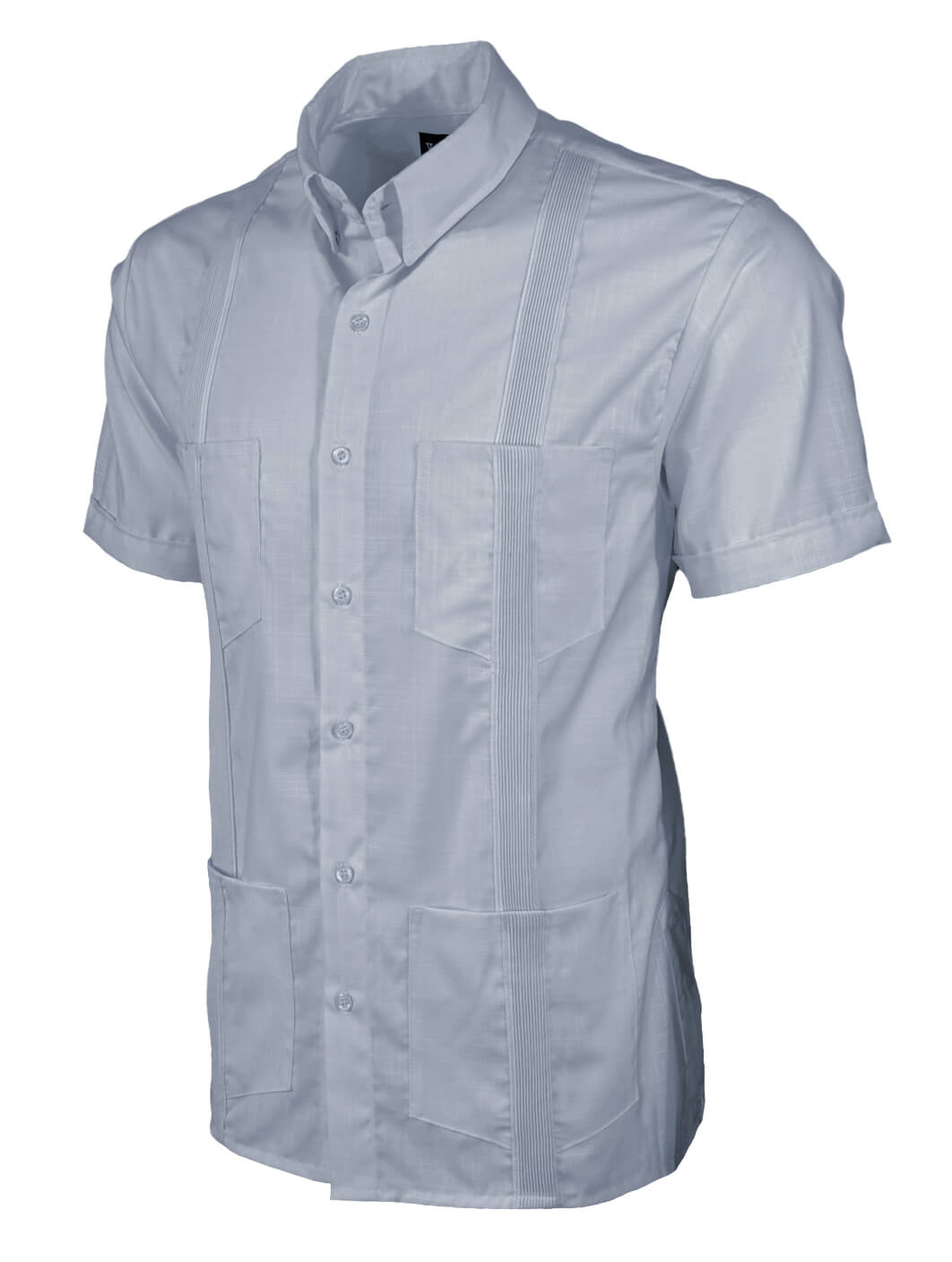 Light Grey Four Pocket Traditional Guayabera