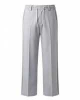Light Grey Pin-Tuck Linen Trousers