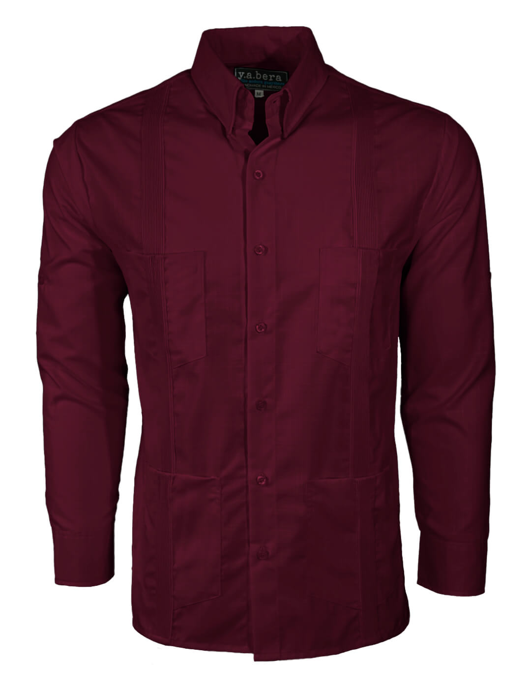 Merlot Red Four Pocket Traditional Guayabera