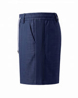 Navy Blue Pin-Tuck Linen Shorts
