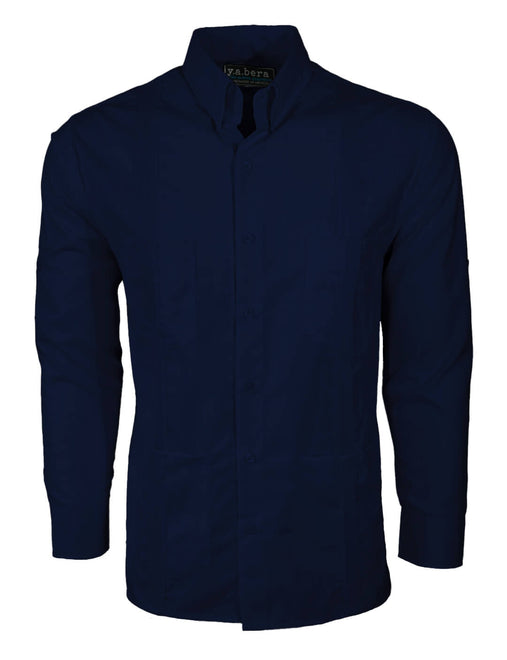 Navy Blue Four Pocket Traditional Guayabera