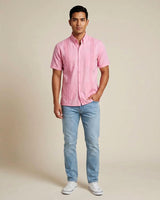 Ready to Go Large | Rose Pink Four Pocket Short Sleeve Guayabera