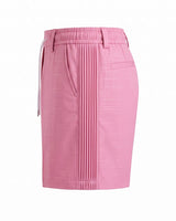 Rose Pink Pin-Tuck Linen Shorts