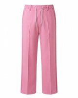 Rose Pink Pin-Tuck Linen Trousers