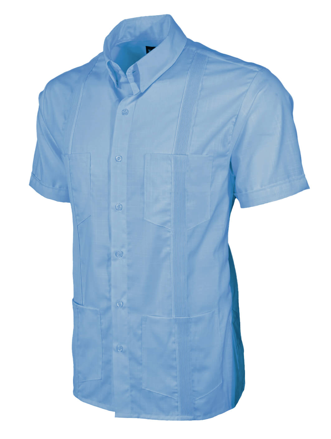 Sky Blue Four Pocket Traditional Guayabera