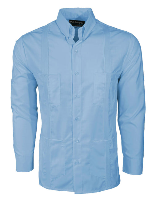 Sky Blue Four Pocket Traditional Guayabera