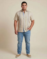 Ready to Go | Coastal Beige Oasis Terra Short Sleeve Guayabera