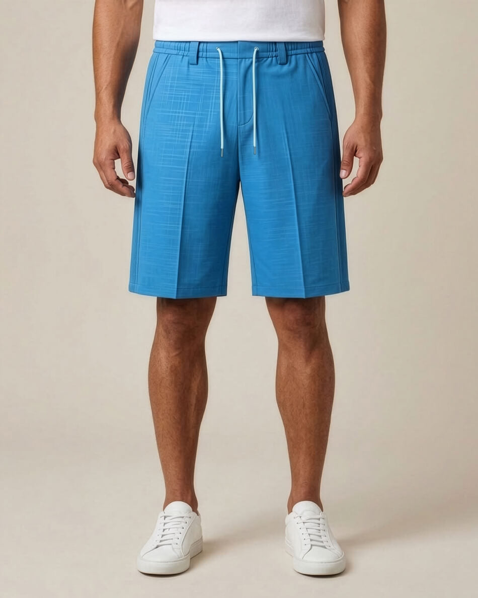 Turqueza Pin-Tuck Linen Shorts