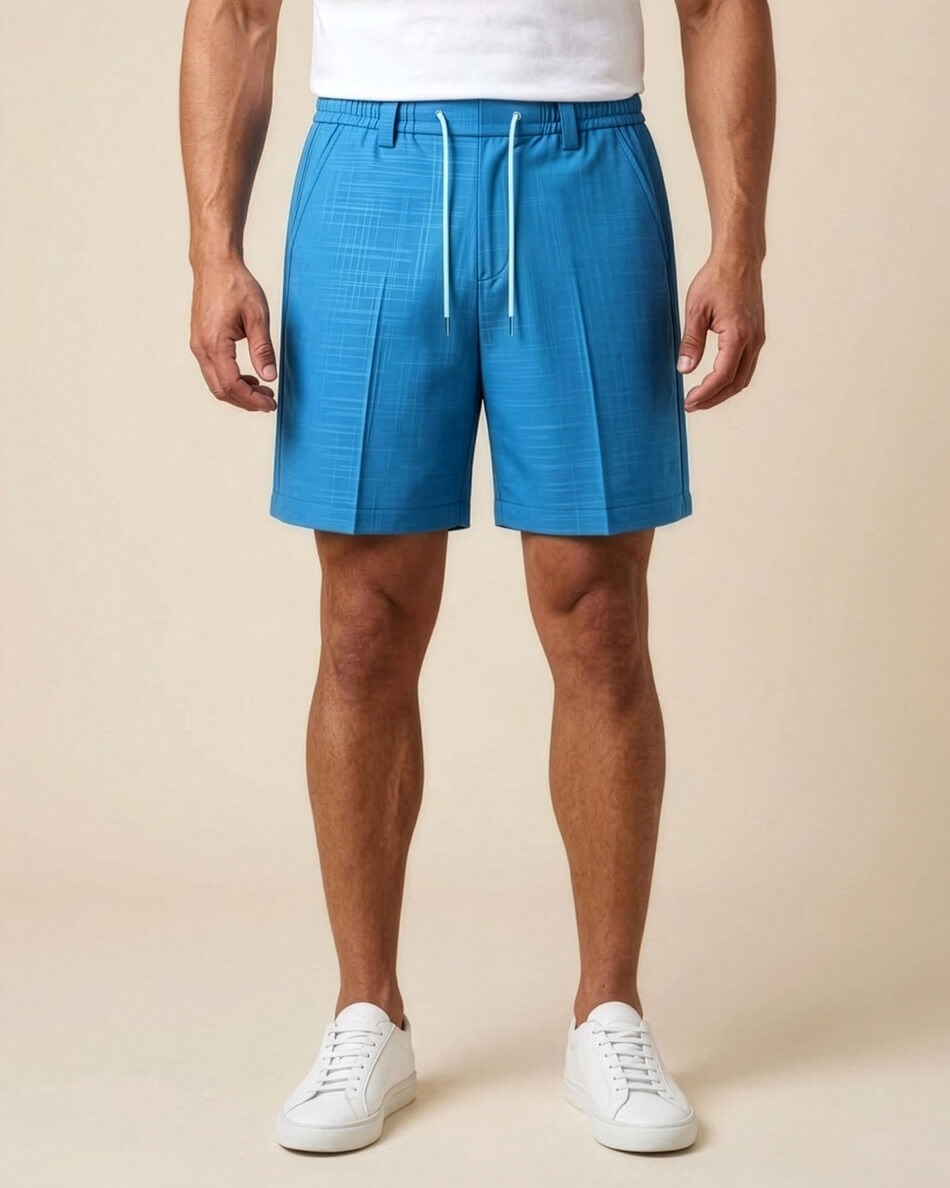 Turqueza Pin-Tuck Linen Shorts
