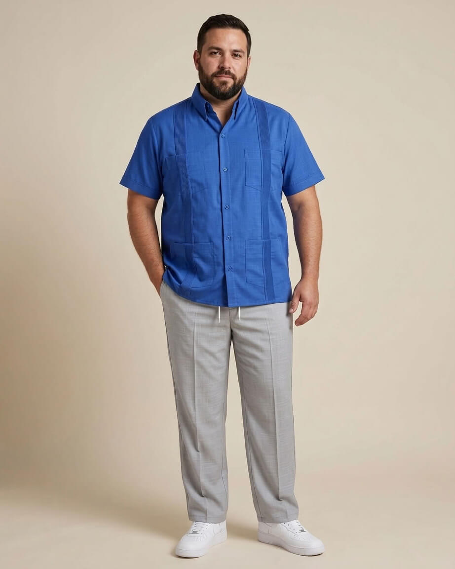 Ready to Go XLT | Ultramarine Blue Short Sleeve Guayabera