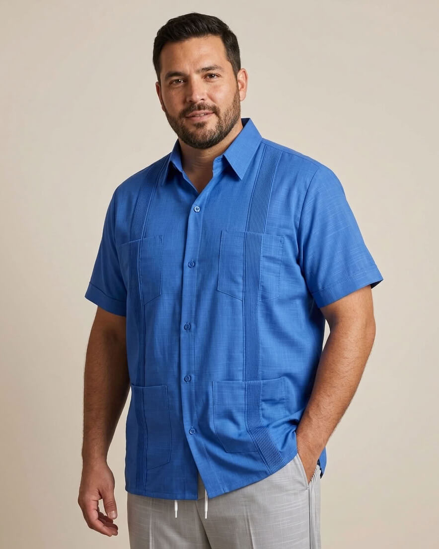 Ready to Go XLT | Ultramarine Blue Short Sleeve Guayabera