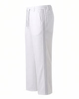 White Pin-Tuck Linen Trousers