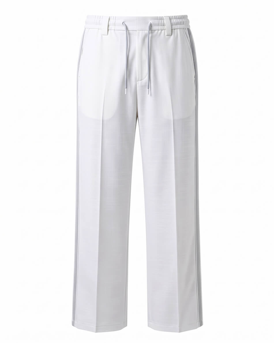 White Pin-Tuck Linen Trousers