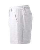 White Pin-Tuck Linen Shorts