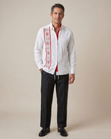 Ready to Go Medium | Yucateco Blanco y Rojo Guayabera