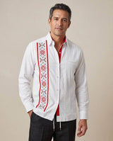Ready to Go Medium | Yucateco Blanco y Rojo Guayabera