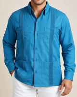 Turqueza Four Pocket Traditional Guayabera