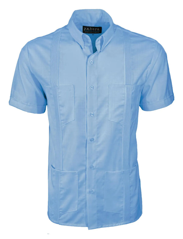 Sky Blue Four Pocket Traditional Guayabera