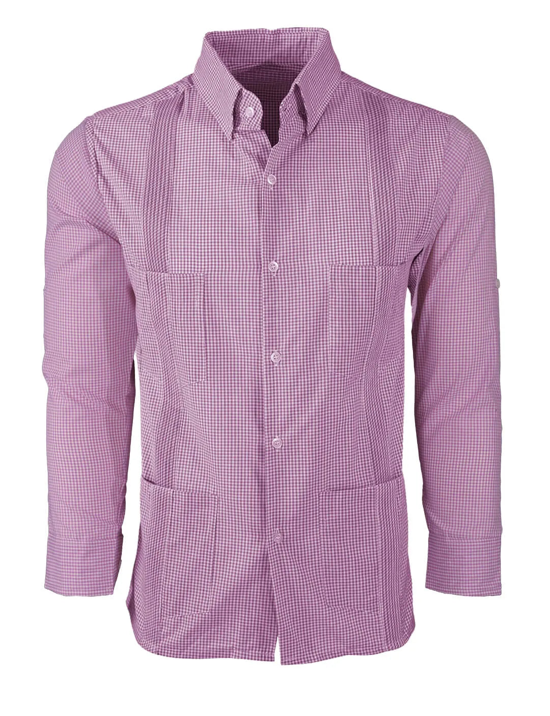 Guingán Clásico Rose Pink Guayabera