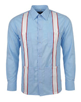 Ready to Go Large | La Colegial Sky Blue Long Sleeve Guayabera