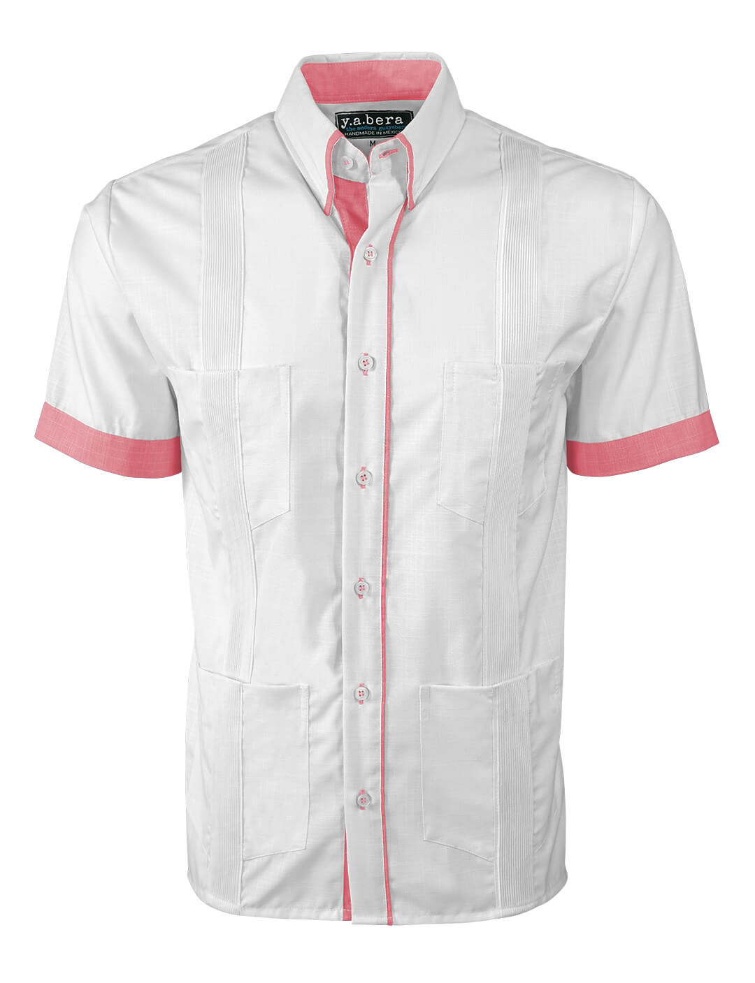 Ready to Go 3XL | Couture Blanco con Pink Clásico Guayabera