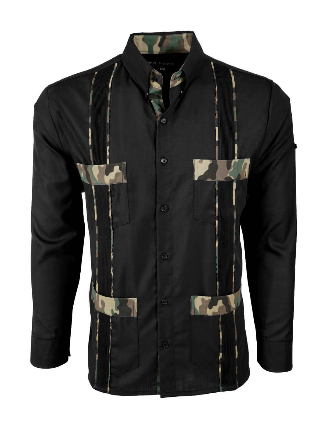 Negro Camuflaje Guayabera