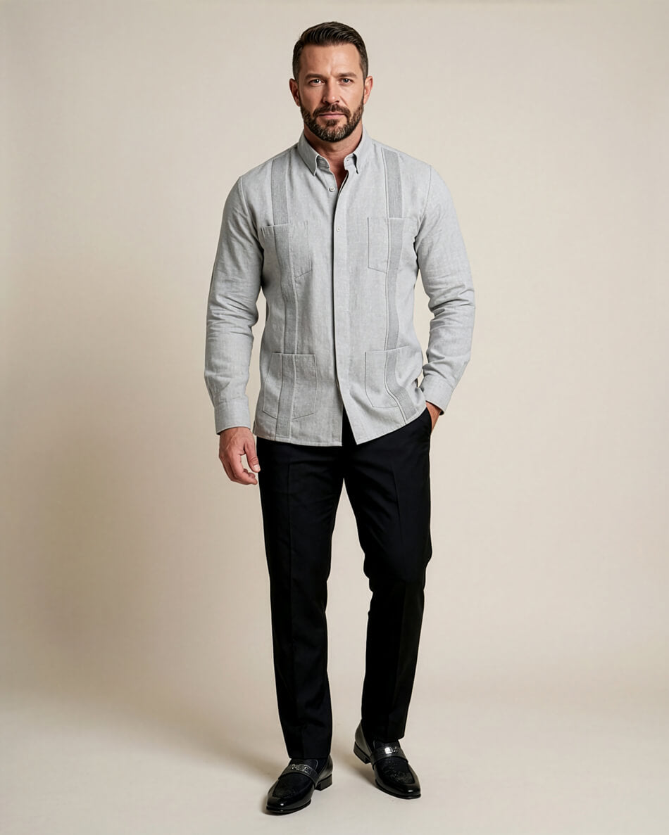 Ash Grey Terra Guayabera