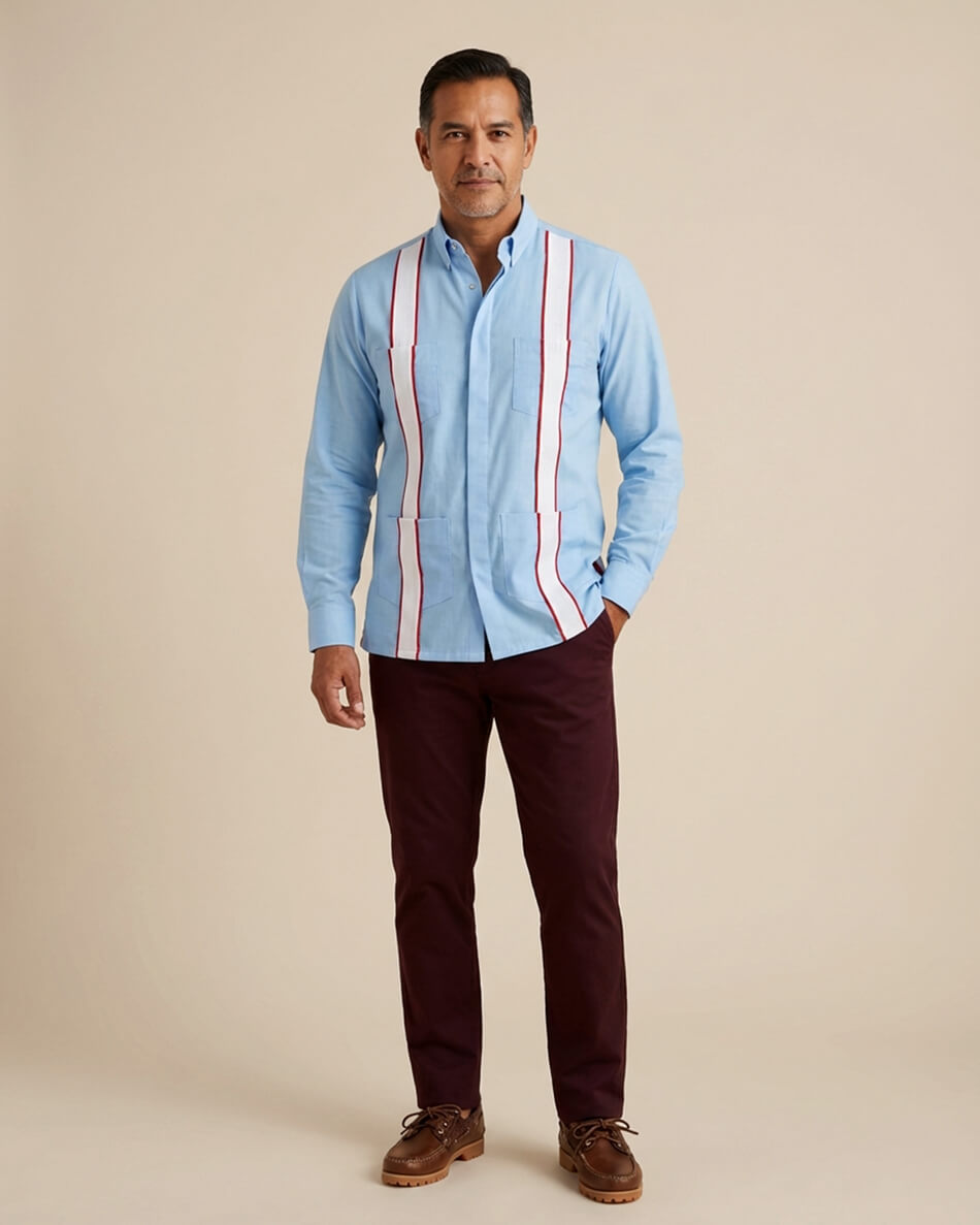 La Colegial Sky Blue Guayabera
