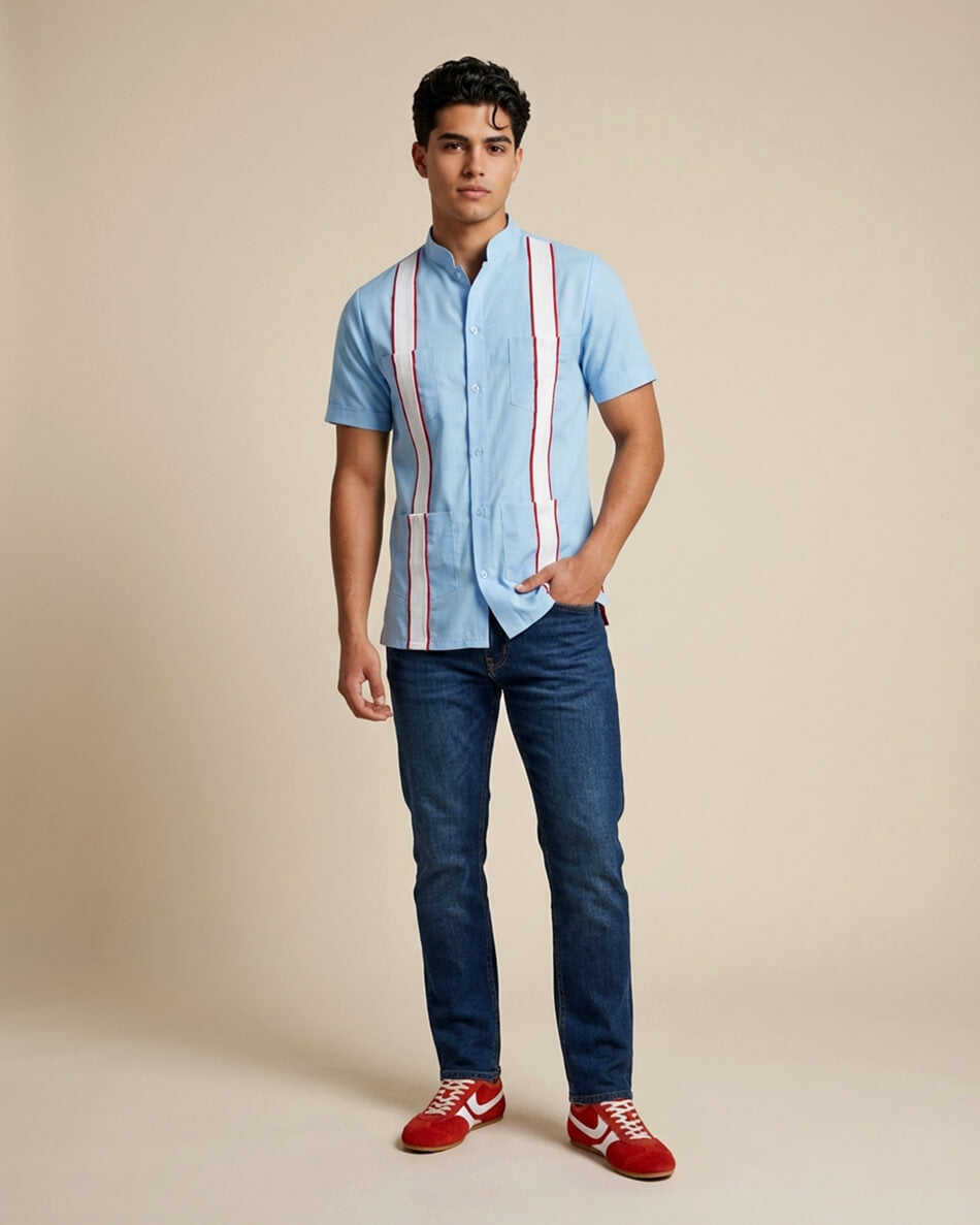 La Colegial Sky Blue Guayabera