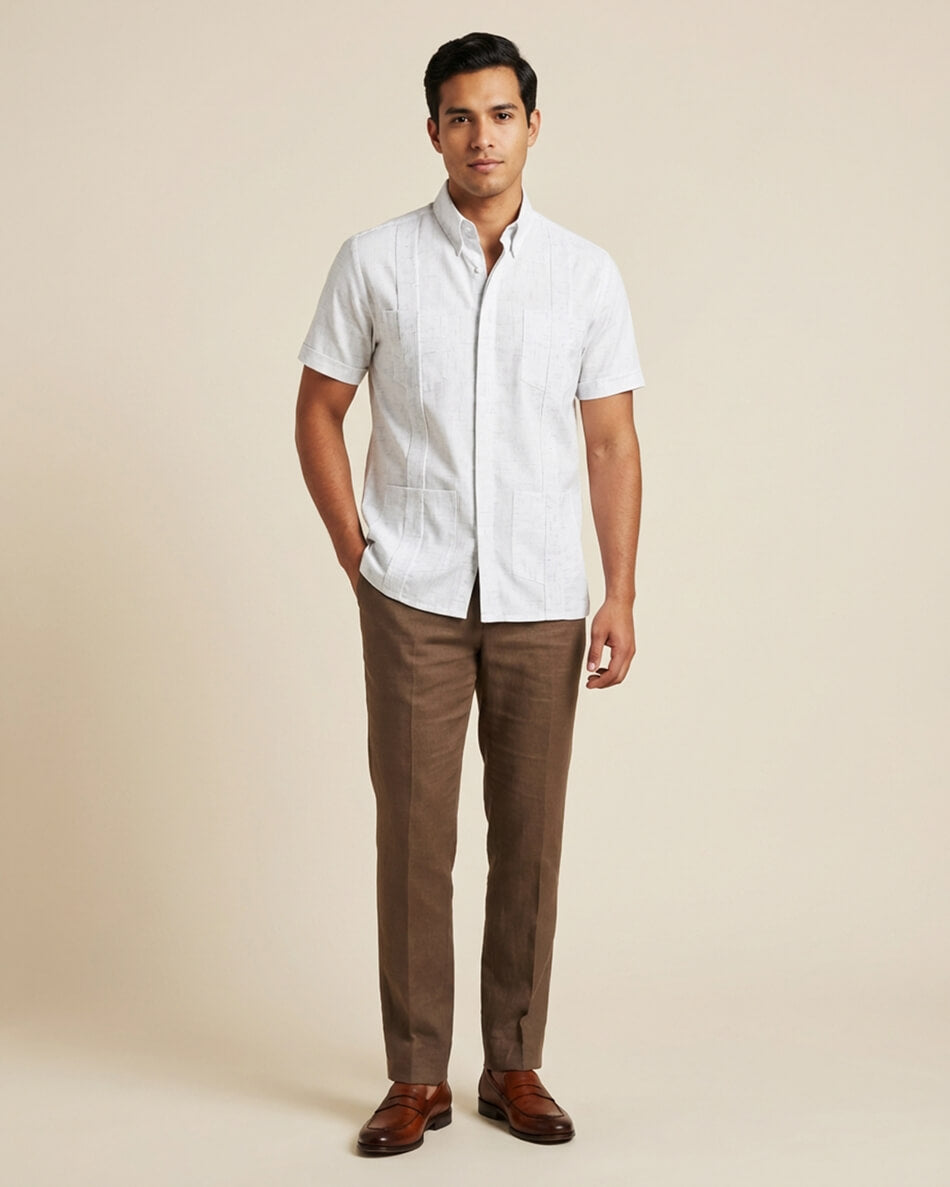Glacier Point White Terra Guayabera