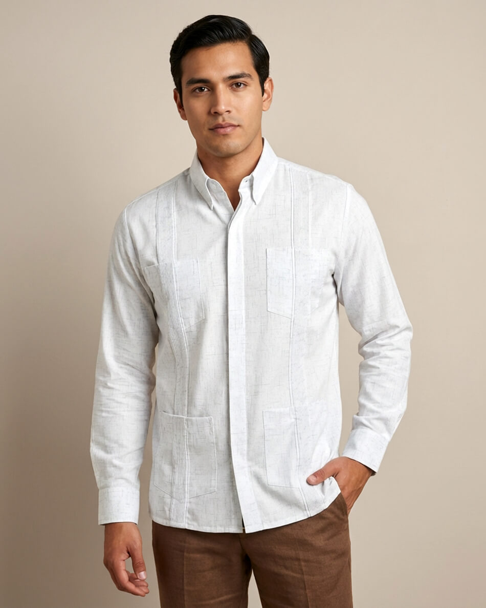Glacier Point White Terra Guayabera