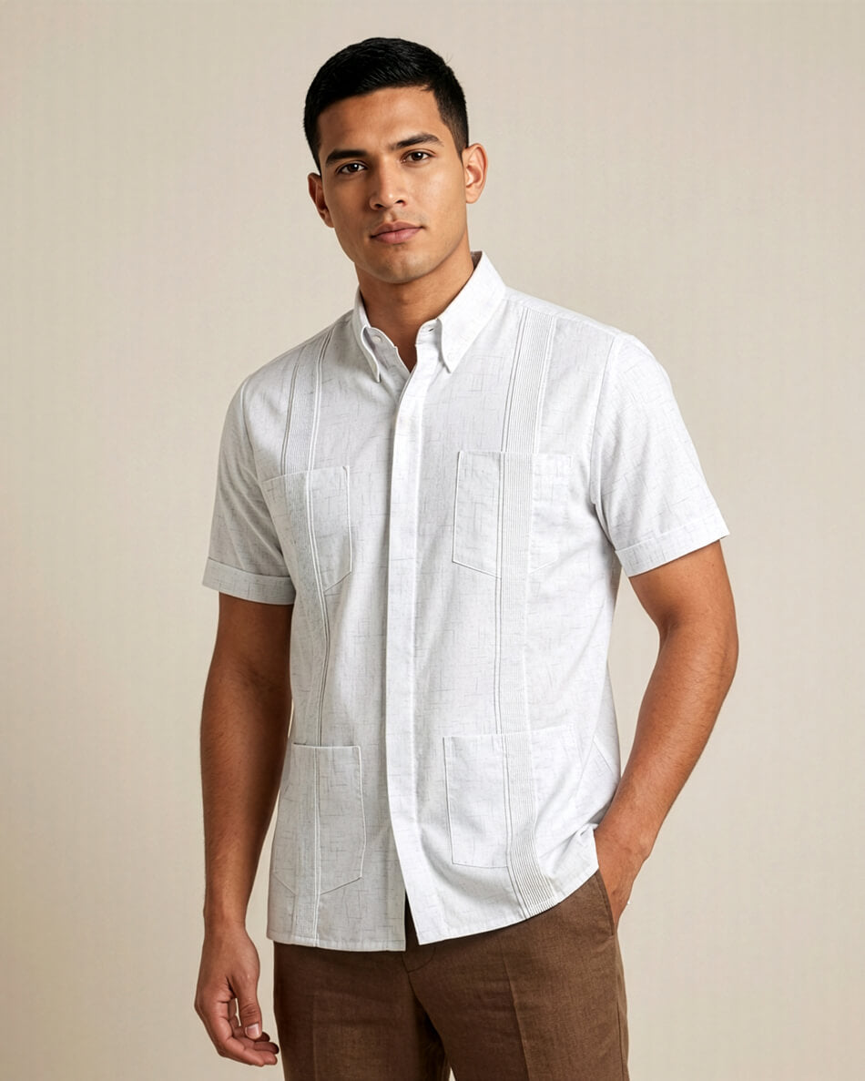 Glacier Point White Terra Guayabera