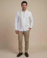 Yucateco Flores Oro Imperial Guayabera