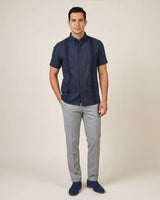 Deep Harbor Blue Terra Guayabera