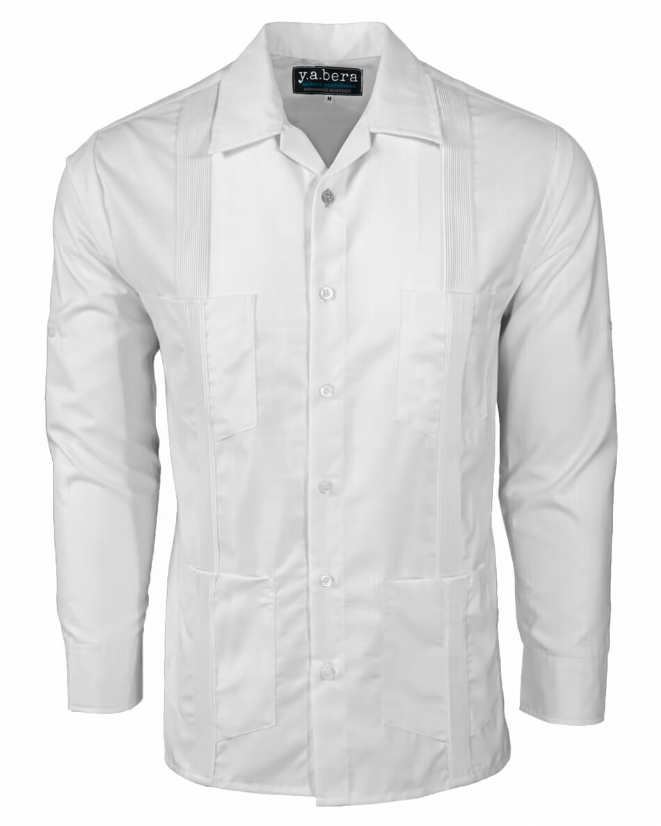 Ready to Go Large | White Four Pocket Long Sleeve Guayabera