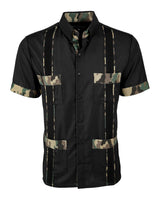Ready to Go | Negro Camuflaje Short Sleeve Guayabera