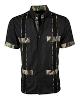 Ready to Go | Negro Camuflaje Short Sleeve Guayabera